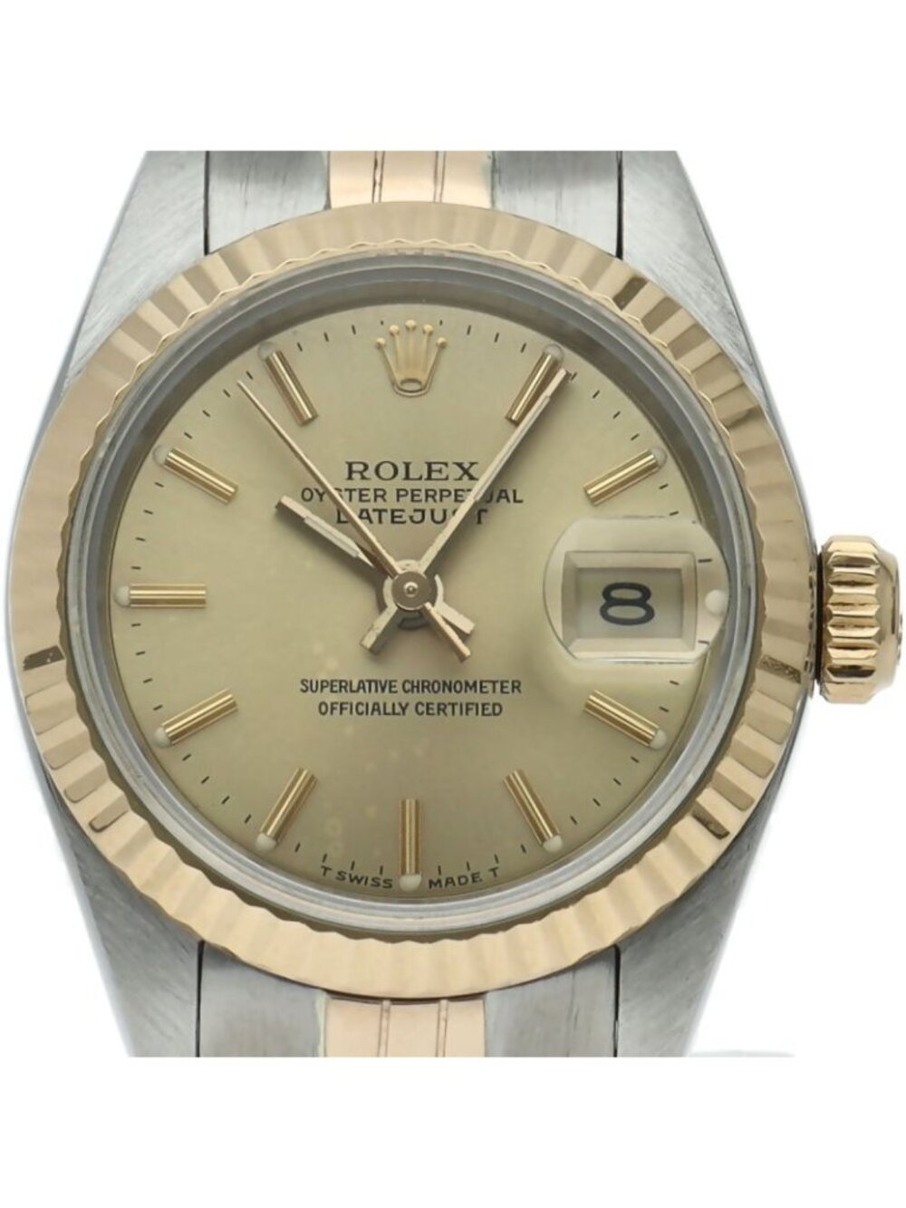 Rolex Datejust Watch 18k Yellow Gold SS Champagne